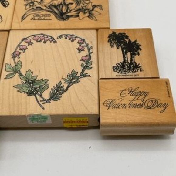 Lot of 6 Rubber Stamps for Crafting Floral Valentine’s Day Orchid Calla Lily - Picture 13 of 16